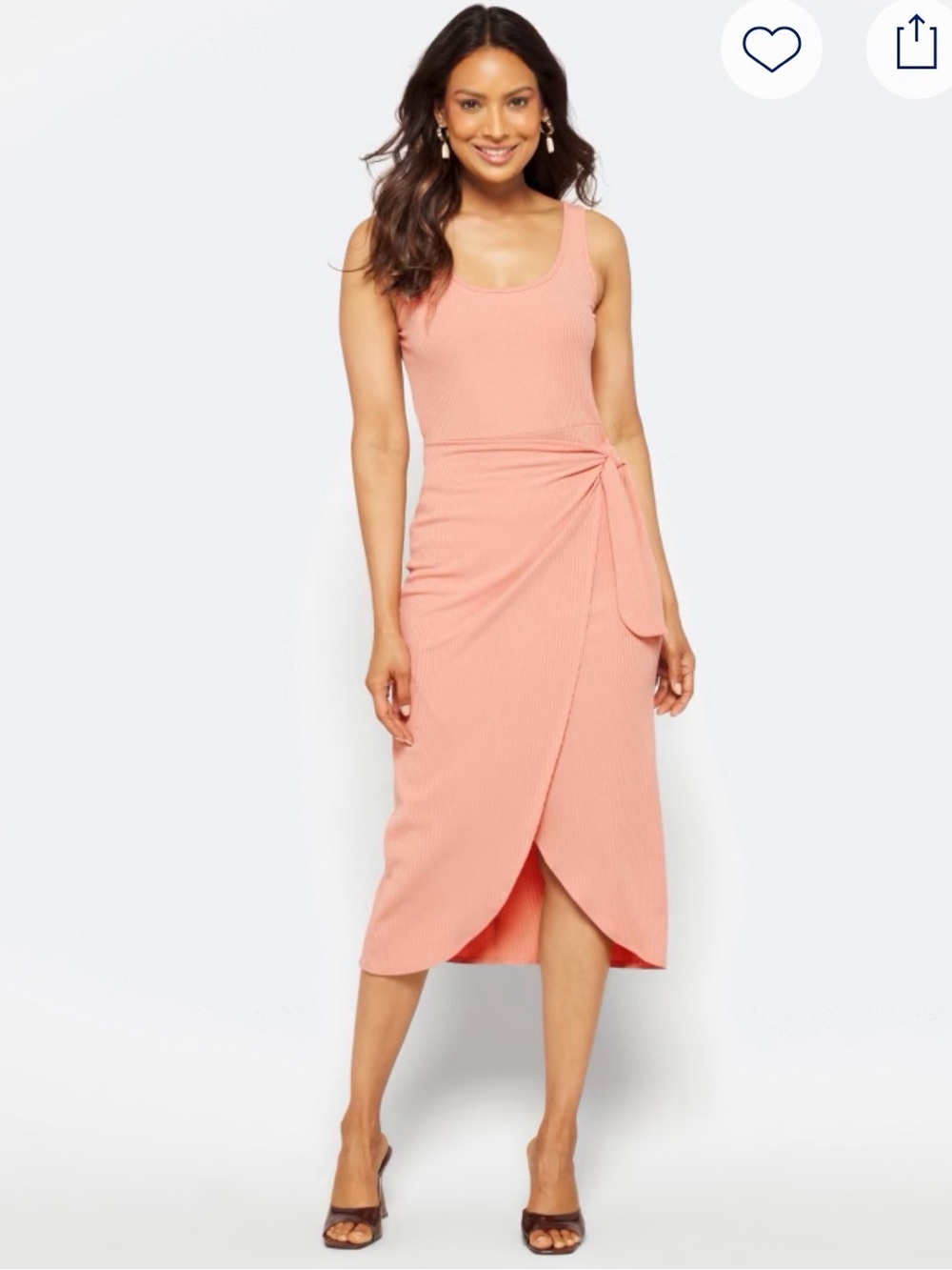 Nine Britton Amber Knit Midi Wrap Dress in Light Pink